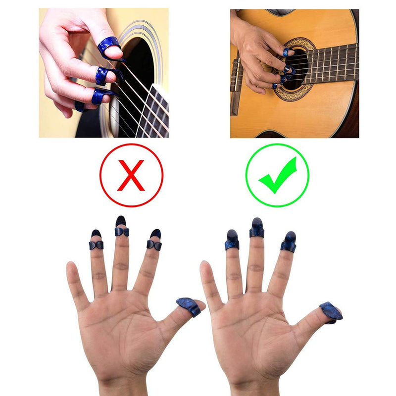 4 Pieces Medium Guitar Slides with Metal Box, 10 Pieces Guitar Picks and 8 Pieces Plastic Thumb & Finger Picks