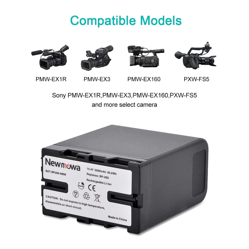 Newmowa BP-U60 Replacement Battery for Sony BP-U60 and Sony PMW-100,PMW-150,PMW-160,PMW-200,PMW-300,PMW-EX1,PMW-EX1R,PMW-EX3,PMW-EX160,PMW-EX260,PMW-EX280,PMW-F3,PXW-FS5,PXW-FS7