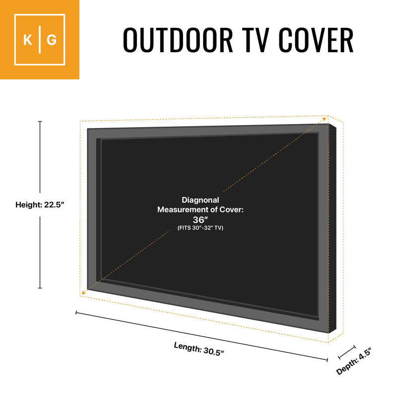 KHOMO GEAR Outdoor TV Cover Brown Universal Weatherproof Protector for 30 - 32 Inch TV - Fits Most Mounts & Brackets