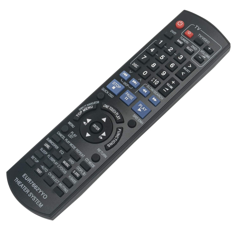 New EUR7662YY0 Replace Remote Control EUR7662YYO fit for Panasonic DVD Home Theater Sound System SA-PT1050 SA-PT950 SA-PT950P SA-PT950PC SB-HC950 SB-HF1050 SB-HF950 SB-HS1050 SB-HS950 SB-HW950