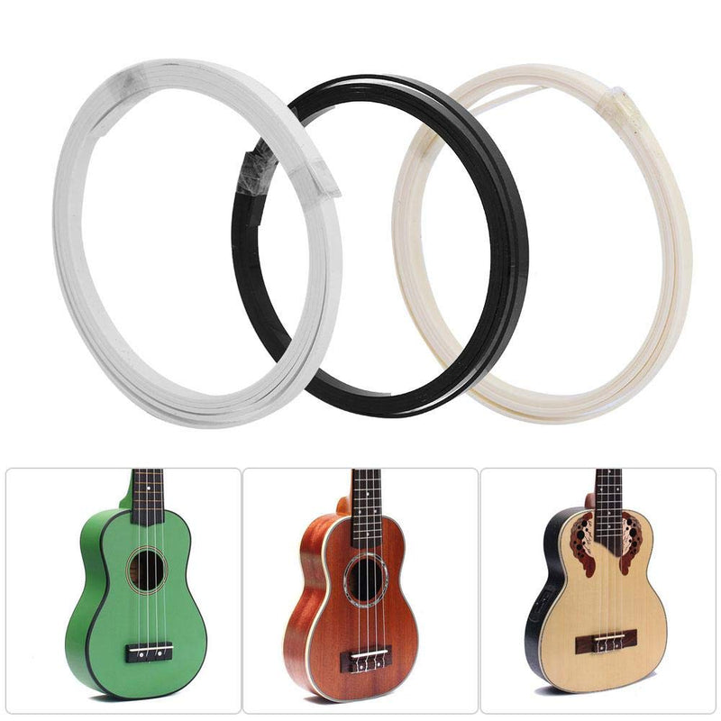 Bnineteenteam 3 Pcs Guitar Binding Purfling,3Pcs ABS Plastic Binding Purfling Strips Edge Trim for Acoustic Guitars & Classic Guitars