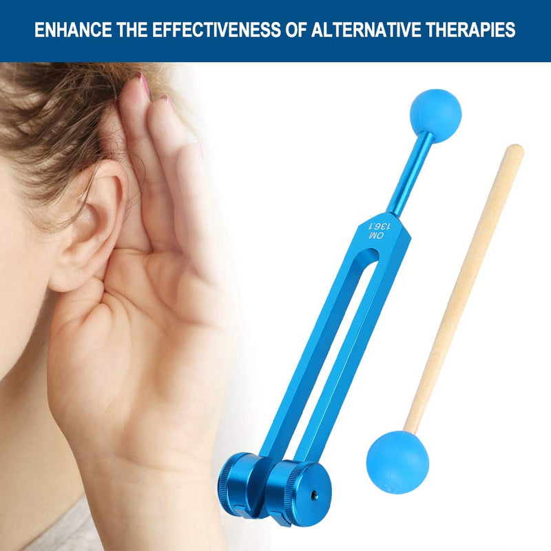 Canyita Tuning Fork, Non-Magnetic Aluminum Alloy 136.1Hz Yoga Tuning Fork With Massage Hammer, Suitable For Yoga Exercise And Massage At Home