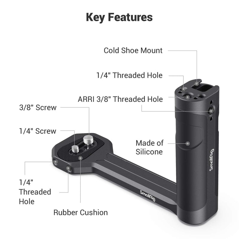 SMALLRIG Aluminum Side Handle Compatible with DJI Ronin-S/SC & ZHIYUN Crane 2S/2/V2 & MOZA Air 2/AirCorss 2 Gimbals - 2786