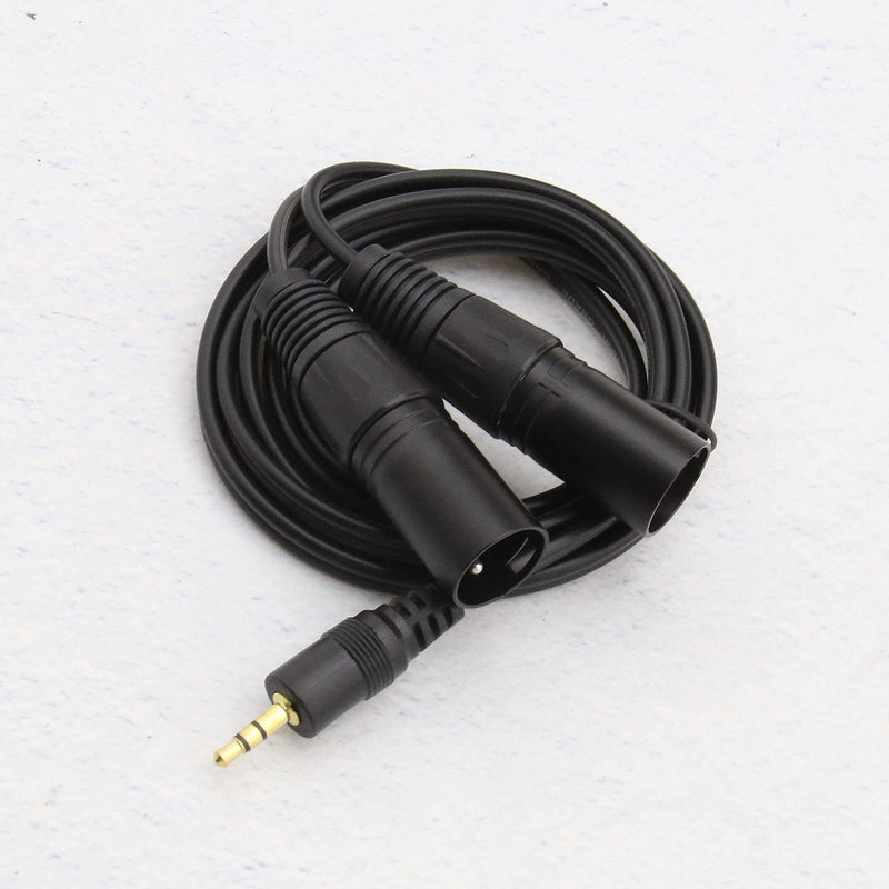 3.5mm to Dual Male 3 Pin XLR Cable 1.5m Gold Plated Interconnect Audio Microphone Cable for Mixer Microphone Audio