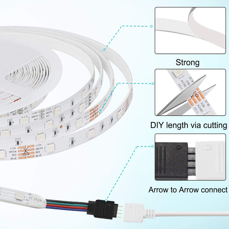 [AUSTRALIA] - 32.8ft LED Light Strips,RGB LED Flexible Strip Lights Kit,Color Changing Bright 5050 LEDs Tape Lights with Remote for Home Lighting, Kitchen,Bedroom, TV, Ceiling, Cupboard,Bar Decoration 32.8 FT 