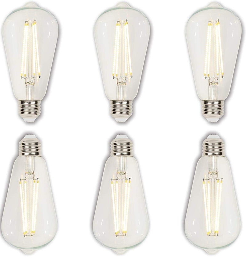 Vintage Edison Bulbs 60 Watt Equivalent 6W Dimmable LED Filament Light Bulb 600 Lumen Soft White 2700K Antique Style Lighting, E26 Medium Screw Base for Decorate Bedroom Office - Pack of 6 Antique Vintage LED Bulbs