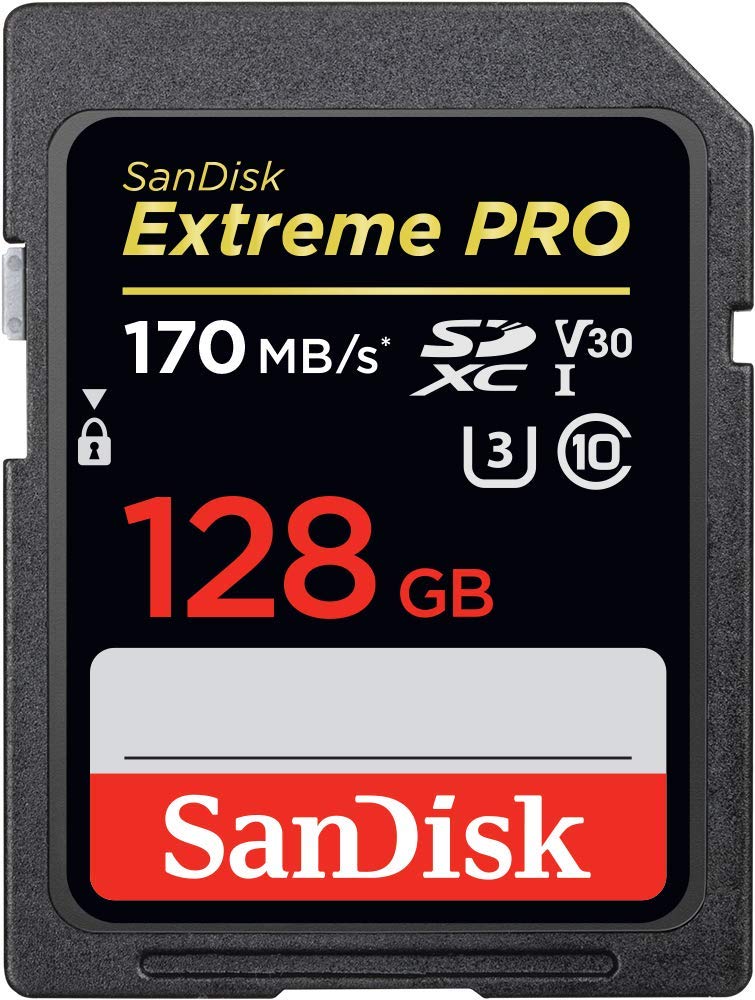 SanDisk 128GB SDXC SD Extreme Pro Memory Card Works with Canon EOS R, RP, M, M10 Mirrorless Camera Class 10 UHS-I (SDSDXXY-128G-GN4IN) Bundle with (1) Everything But Stromboli Multi Slot Card Reader