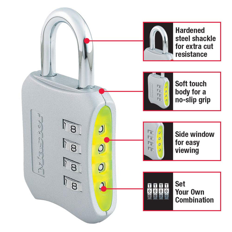 Master Lock 653D Locker Lock Set Your Own Combination Padlock, 1 Pack, Colors May Vary