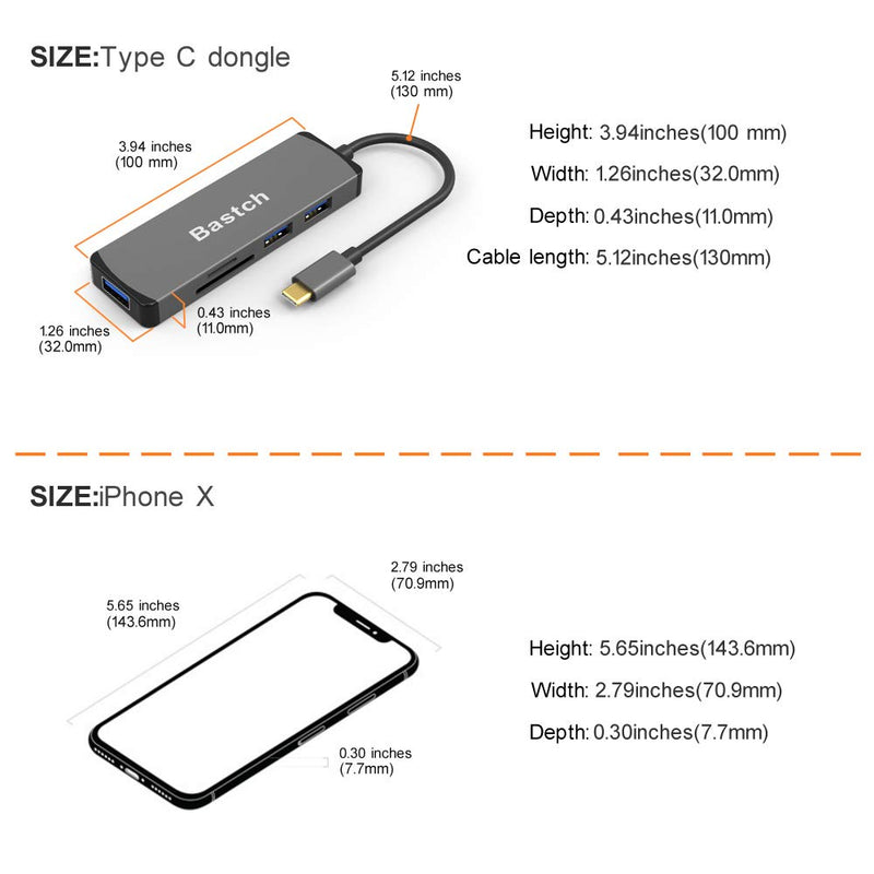 Batch USB-2 USB C Hub SD/Tf Card Reader + 3 USB 3.0 Ports