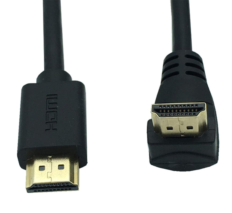 Meiyangjx HDMI 2.0 Male to Male Cable 90 Degree, Gold Plated High Speed HDMI Male to Male (Down/Left/Right Angle) HD Cable 60Hz, 4K 2K (M/M) 6 Feet / 1.8m (Down(270 Degree)) Down(270 Degree)