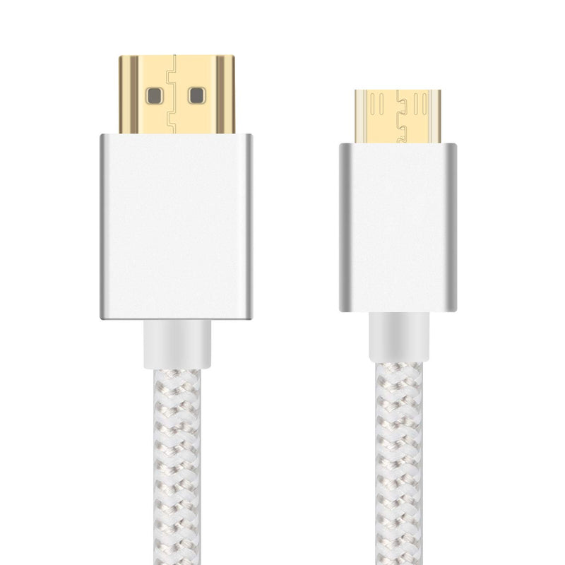 2 Pack Mini HDMI to HDMI Cable 10FT,UseBean High Speed 4K 60Hz Mini HDMI Male to Male HDMI 2.0 Cord,Compatible with Sony/Nikon/Canon Camera, Camcorder,Laptop,Graphics Video Card,Raspberry Pi Zero W Silver