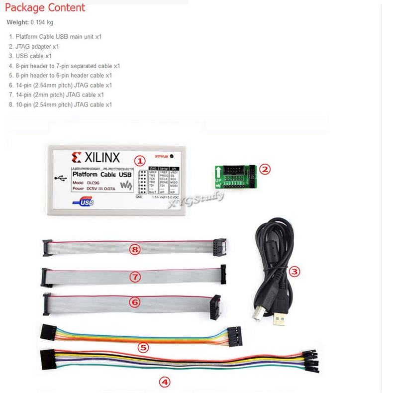 [AUSTRALIA] - Compatible XILINX Platform Cable USB FPGA CPLD JTAG Slave-Serial SPI DLC9G in-circuit Download Debugger Programmer @XYGStudy 