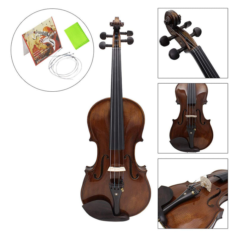 Violin Strings 3 Full Sets E-A-D-G Stainless Steel Core Nickel-Plated Ball-End Nickel Chromium Wound with 1 Piece Cleaning Cloth for Musical Instrument