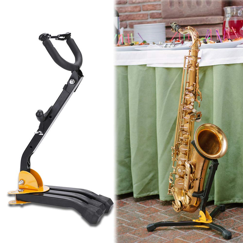 POCREATION Anti-Rust Saxophone Stand, Adjustable Sax Stand, Metal Foldable Sax Tripod Stand for Both Alto and Tenor Sax