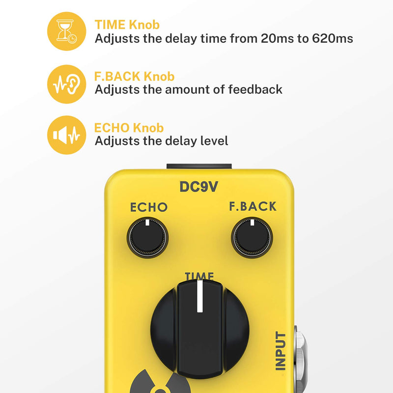 [AUSTRALIA] - Donner Yellow Fall Vintage Pure Analog Delay Guitar Effect Pedal True Bypass 
