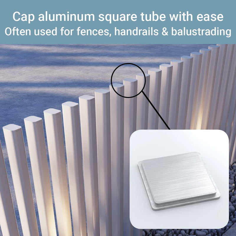 Nelsons CNC 10 Pack 1.25x1.25 Inch Aluminum Square End Caps for Square Tubing - Premium Quality Easy Install Plug Metal Fence Posts, Metal Pipe, Aluminum Tubes, Hand Rail Ends, Metal Railing 1.25 x 1.25 x 0.125"