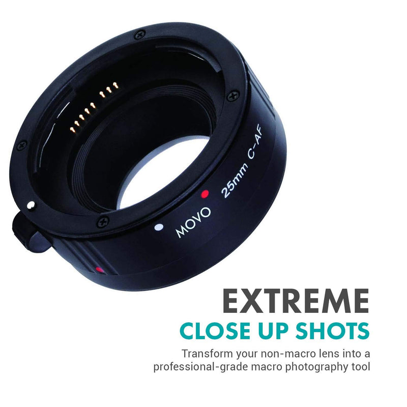 Movo Photo AF 25mm Macro Extension Tube for Canon EOS DSLR Camera (Economy Mount)