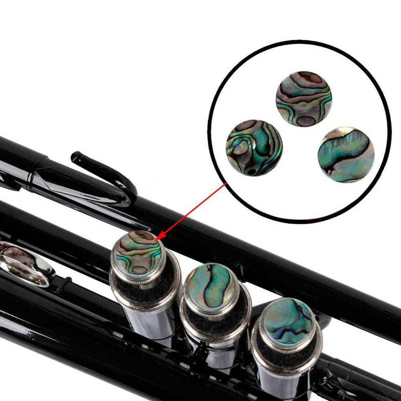 [AUSTRALIA] - Liyafy 3Pcs Trumpet Valve Finger Buttons Musical Instruments Accessories Silver with Abalone shell Inlay 