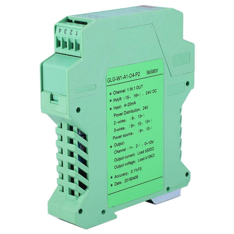 YWBL-WH DC 24V Current Signal Isolator Transmitter 4-20mA PLC Detect Signal Conditioner(One in and one Out 4-20mA Turn 0-10V)