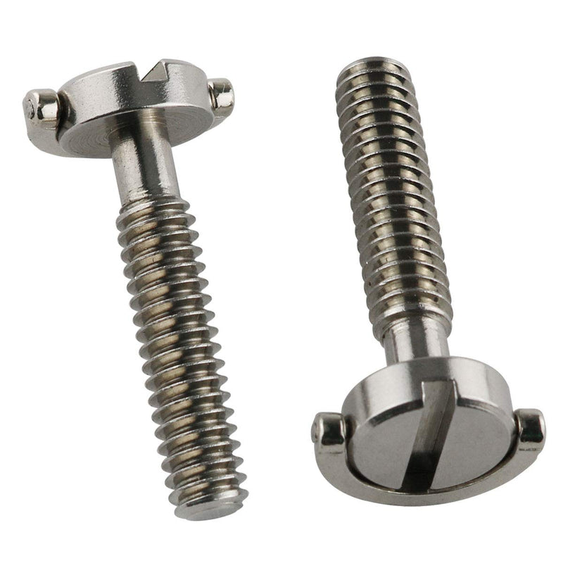 E-outstanding D Ring Hinged Screw 2PCS 1/4-20 Thread D-Ring Stainless Steel Camera Fixing Screws for Camera Tripod Monopod QR Plate 30mm Length