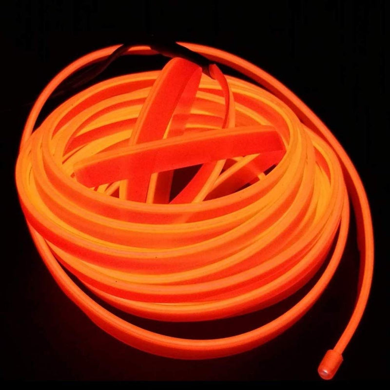 USB 5V Led Lights 2M/6FT Flexible Soft Tube Wire Lights Neon Glowing Car Decor Strip Light 360 Degrees Of Illumination(Orange)