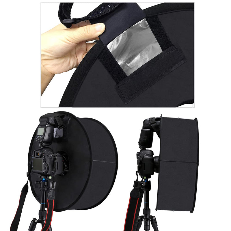 PULUZ Round Flash Softbox Diffuser 18inches / 45cm Portable Ring Flash Diffuser  Soft Box for Speedlight Macro Portrait Shooting Photography Studio Light Modifier