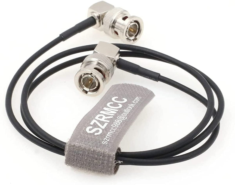 SZRMCC Right Angle BNC to Right Angle BNC RG174 75ohm HD SDI 3G Flexible Soft Video Coaxial RF Cable for Blackmagic ARRI RED Camera Monitor Radio (40cm) 40cm