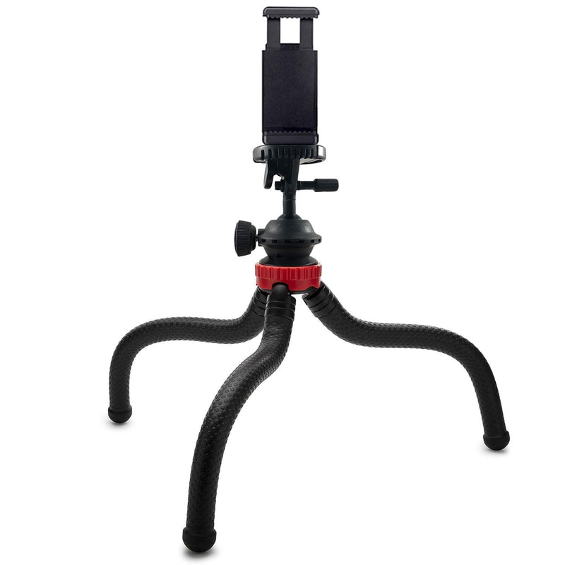 Acuvar 12" Inch Flexible Camera Tripod with Wrapable Disc Legs & Quick Release Plate + Universal Smartphone Mount for All Smartphones