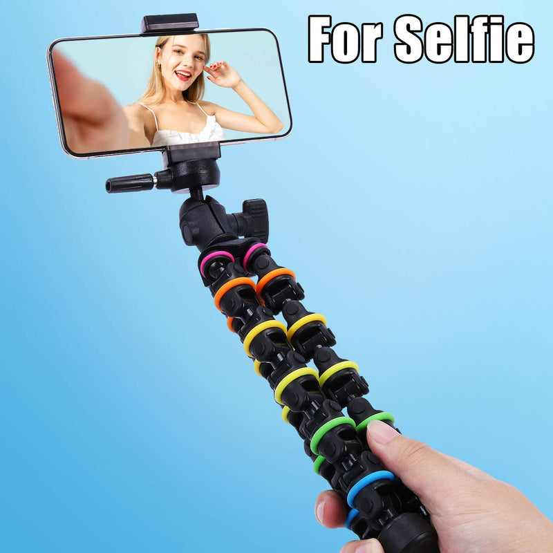 Phone Tripod Stand, Lusweimi Flexible Tripod Desktop for iPhone Smartphone instax Mini Camera, Universal Phone Holder Mount, Portable Travel Tripod for ipad Gopro Smartphone, Video Recording(Colorful) colorful 10.6inch