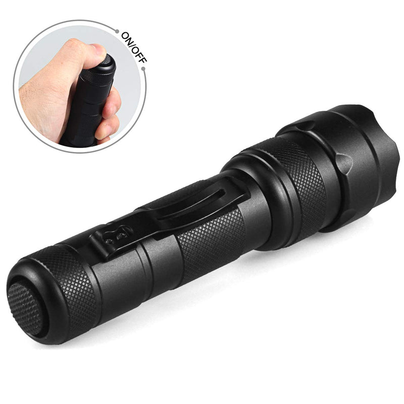 UltraFire WF-502R Zoomable Red Light Flashlight, Single Mode, XP-E2 Led 630nm, Hunting Lights with Clip, Adjustable Focus Emergency Flashlights