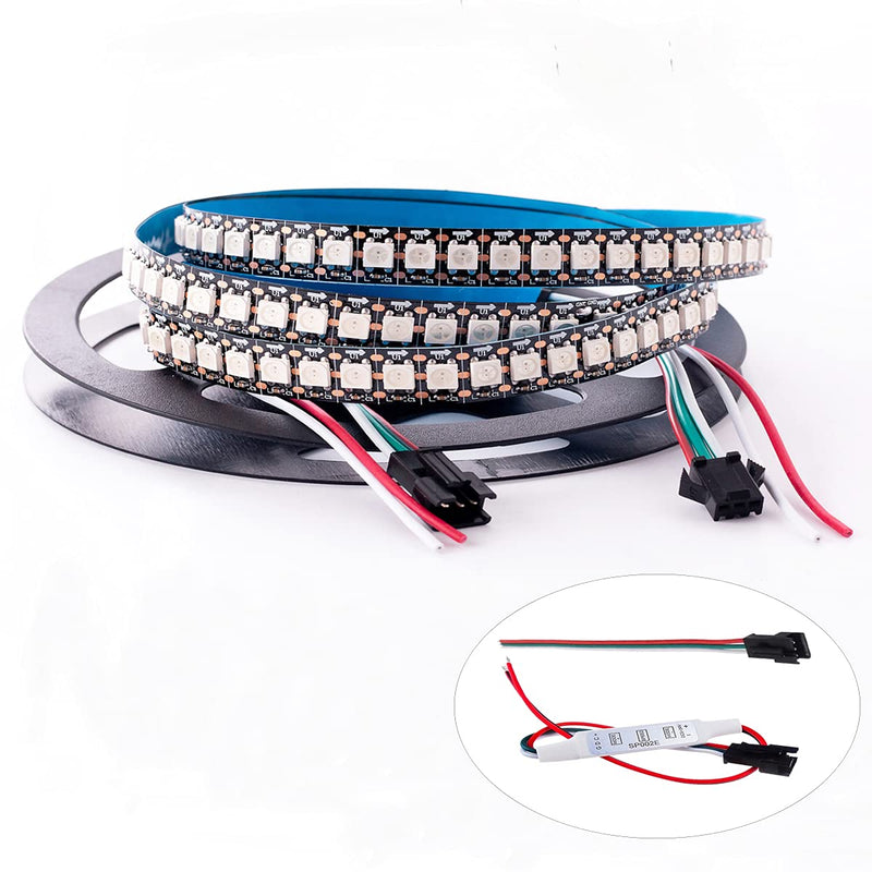 WS2812B LED Strip Individual Addressable Light SMD5050 RGB Strip 3.2FT 144Pixels/m 144Pixels Black PCB Full Color LED Pixel Strip Non-Waterproof DC5V 3.2FT 144LEDS Non-Waterproof