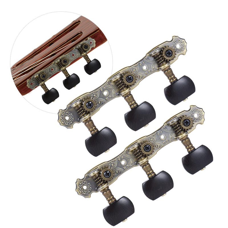 Sasuori 2pcs(L&R) High-Grade Bronze Plated Acoustic Classical Guitar Machine Heads Tuning Keys Pegs String Tuners