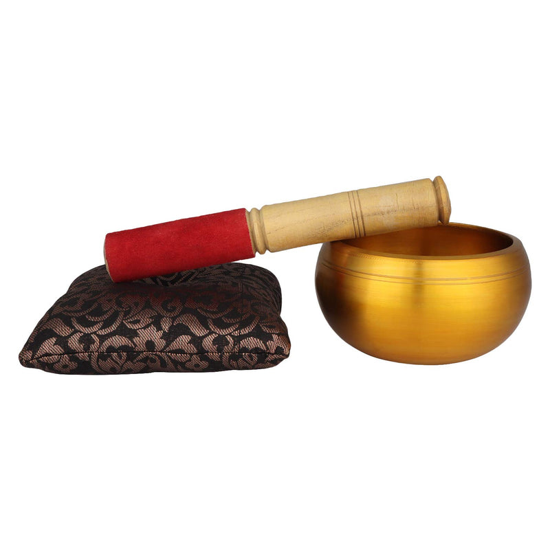 Zap Impex Beautiful Christmas Gift, Handmade Golden Color Brass Singing Bowl Tibetan Meditation Yoga Singing Bowl 4 inch