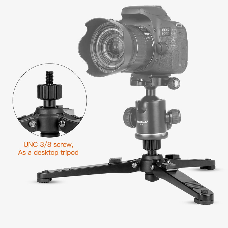 Koolehaoda Mini Tripod,Universal 3 Legs Monopod Base Stand Unipod Support With 3/8" Screw For Monopods Ballhead - KM3