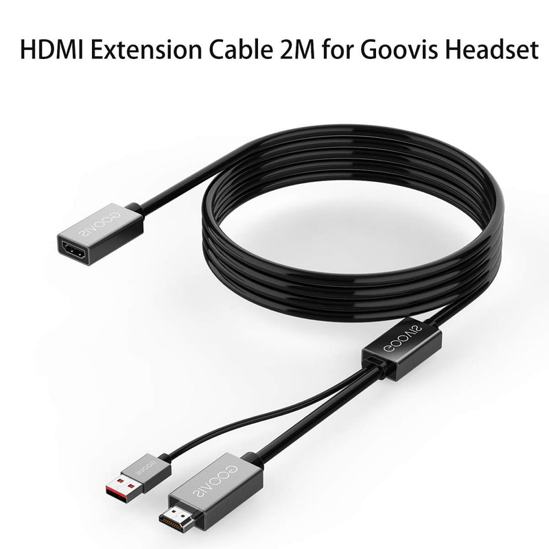 HDMI 2M Cable/HDMI Extension Cable for GOOVIS G2 Cinema, GOOVIS Pro and GOOVIS G2 VR Headset. High-Speed, Support 3D 4K, Audio sync HDMI Adapter (2 M) 2 M