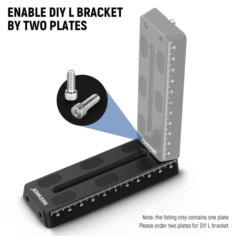 NEEWER 4.72"/120mm Rail Bar Vixen Style Dovetail Plate, Metal Mounting Plate Saddle with 1/4" 3/8" D Ring Screw for Telescope Mount Adapter Base OTA Equatorial Tripod Sky Astrophotography, QR005