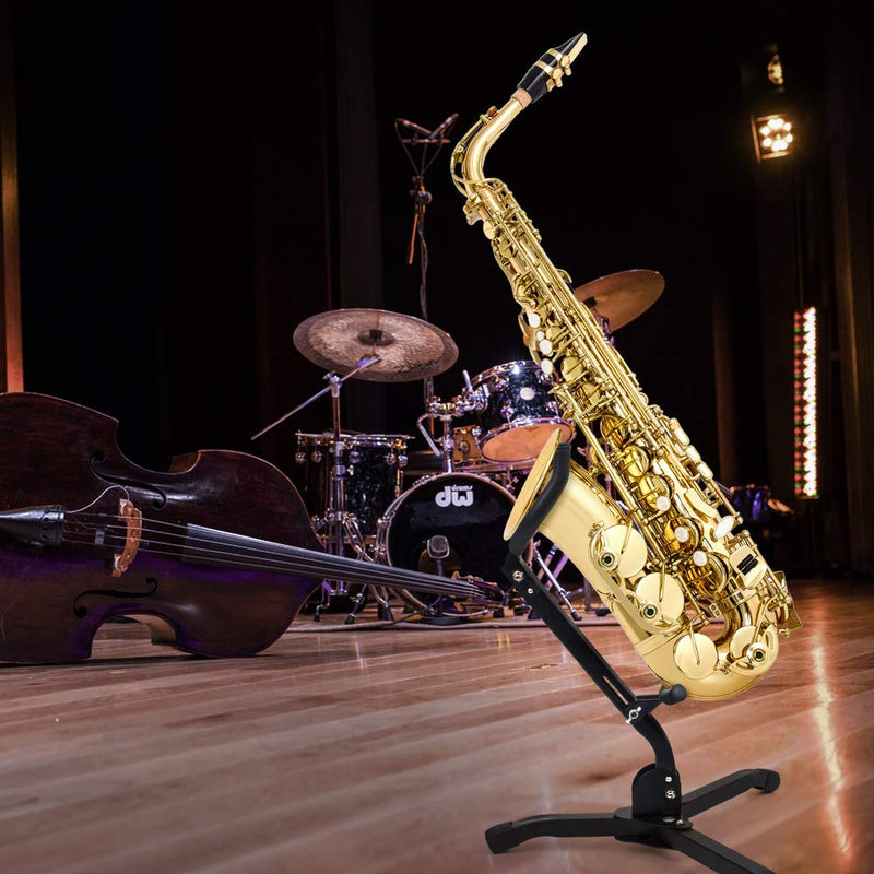 Folding Saxophone Tripod Stand Holder Sax Alto Tenor Portable Musical Instrument