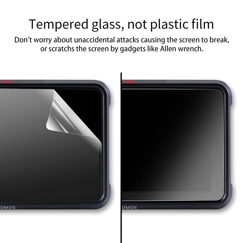 Atmoshue Screen Protector Compatible with Atomos Ninja V 5 inch 4K HDMI Recording Monitor, Tempered Glass Screen Protector only fits Ninja V 5inch (2 packs)(Not plastic)