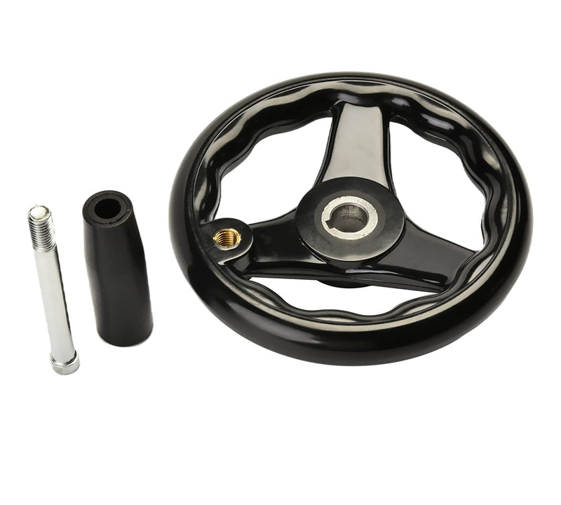 Othmro 1Pcs Round Three Hand Wheel 0.63in Center Hole Diameter 6.3in Handwheel Diameter Black Bakelite 3 Spoked Lathe Handwheel Hand Wheel with Revolving Handle for Milling Machine Lathes Grinders