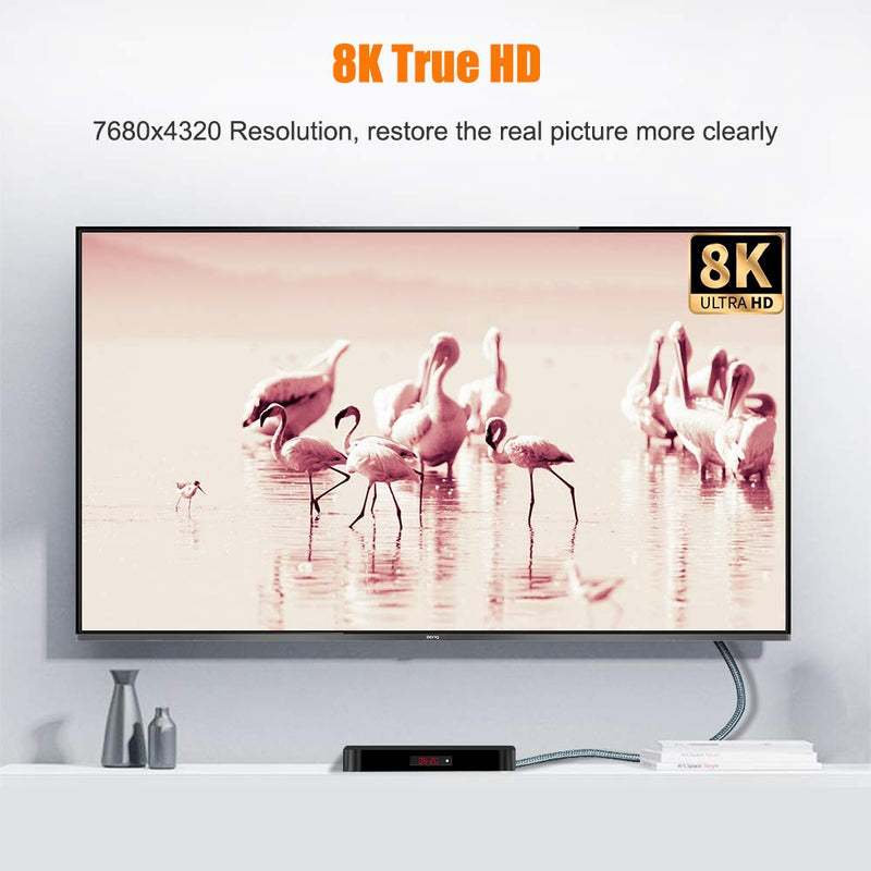 8K HDMI 2.1 Cable 6 feet, 48Gbps High Speed 4K@120Hz 8K@60Hz Braided HDMI Cord, Support eARC Dynamic HDR10 4:4:4 HDCP 2.2&2.3, Compatible with Dolby Atmos LG Samsung TV PS5 Switch Xbox Roku 6 ft