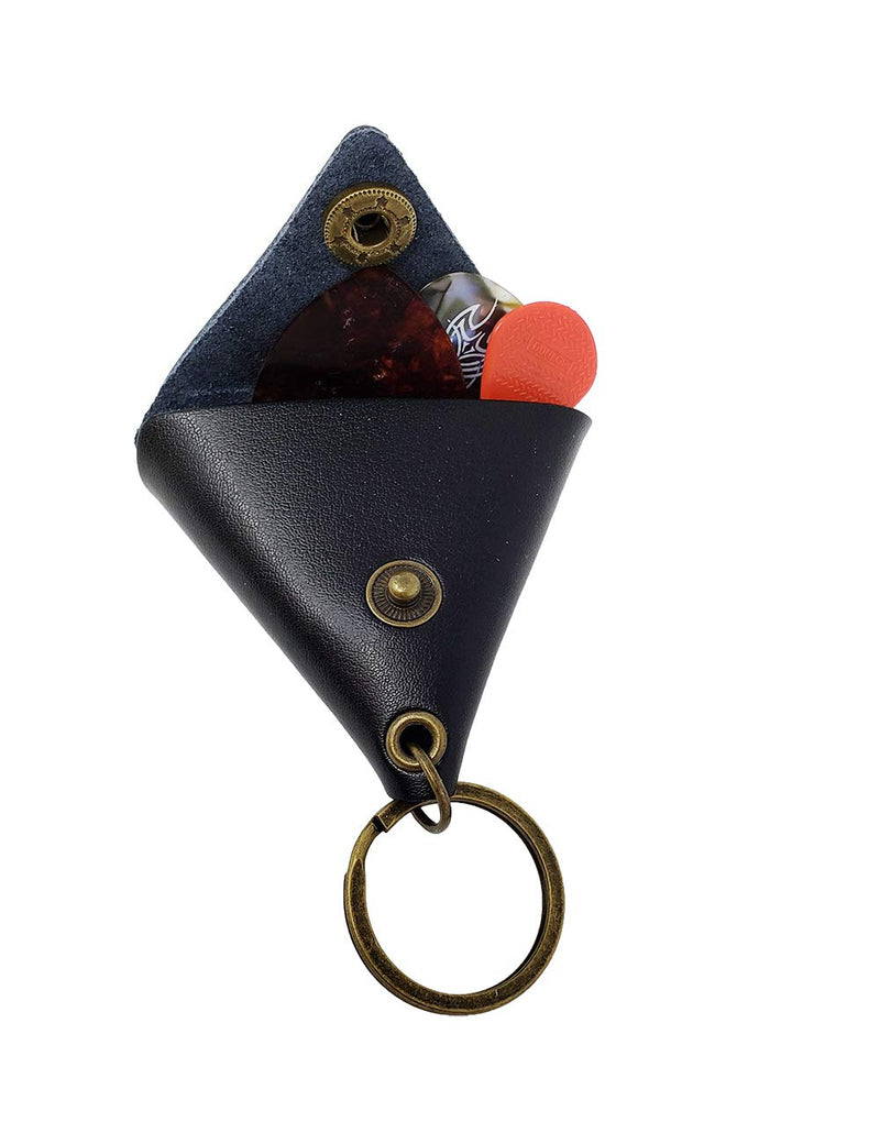 Leather Guitar Pick Holder Case | Pocket KeyChain (2 Pack) Unique Fashionable for Key or hang on guitar strap