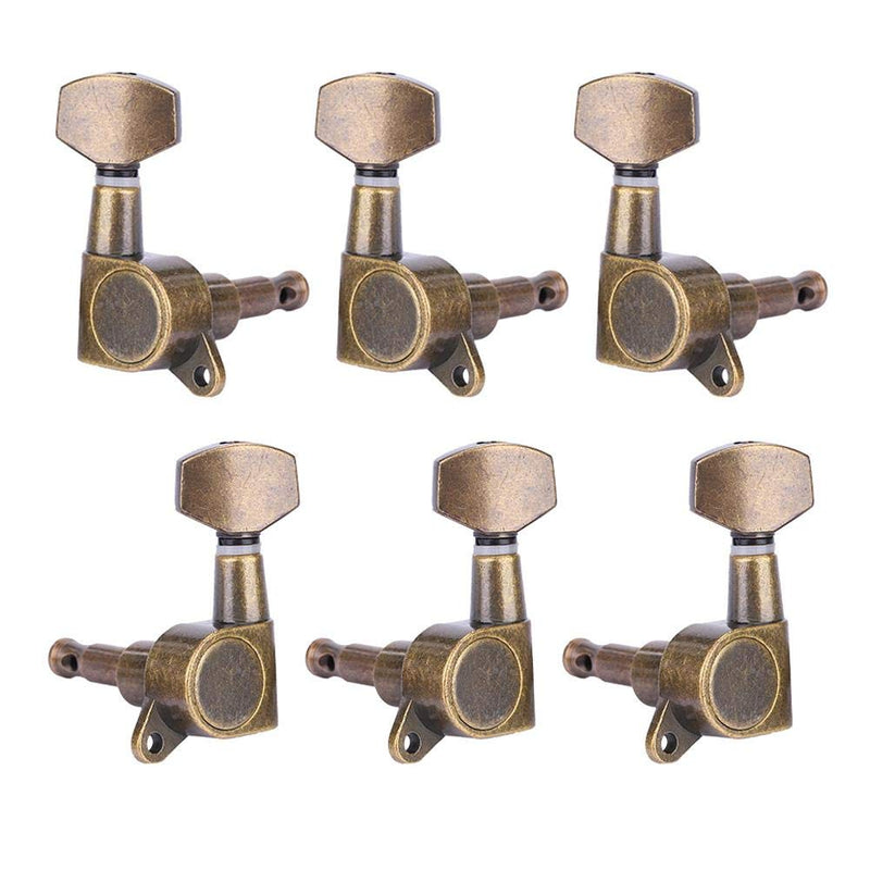 Dilwe Guitar Tuning Peg, 6 Pcs Tuning Pegs Locking Tuners Machine Heads with Ferrules Screws for Acoustic Electric Guitar Accessory 3L3R