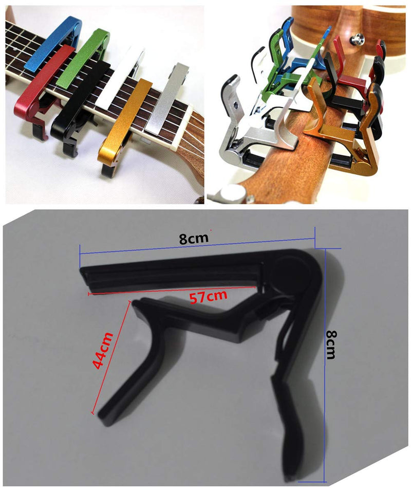 Guitar Picks Guitar Capo Acoustic Guitar Accessories Trigger Capo Key Clamp Black With 6 Pcs Guitar Picks Guitar Capo Black