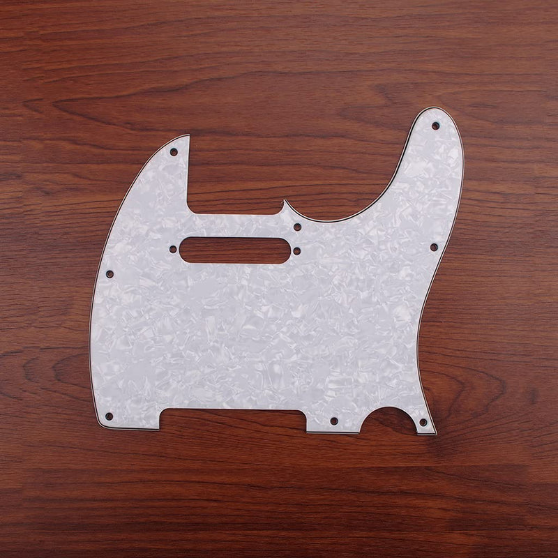 Alnicov 8 Hole Tele Pickguard Fit for USA/MX Standard Telecaster Guitar,3Ply White Pearl