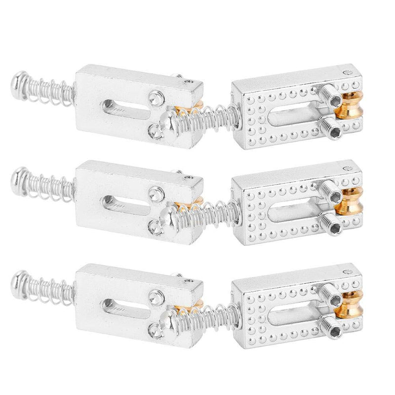 Dilwe Saddle for Electric Guitar, 6 Roller Bridge Saddles for Fender Strat Tele Electric Guitar 4 colors(Silver)