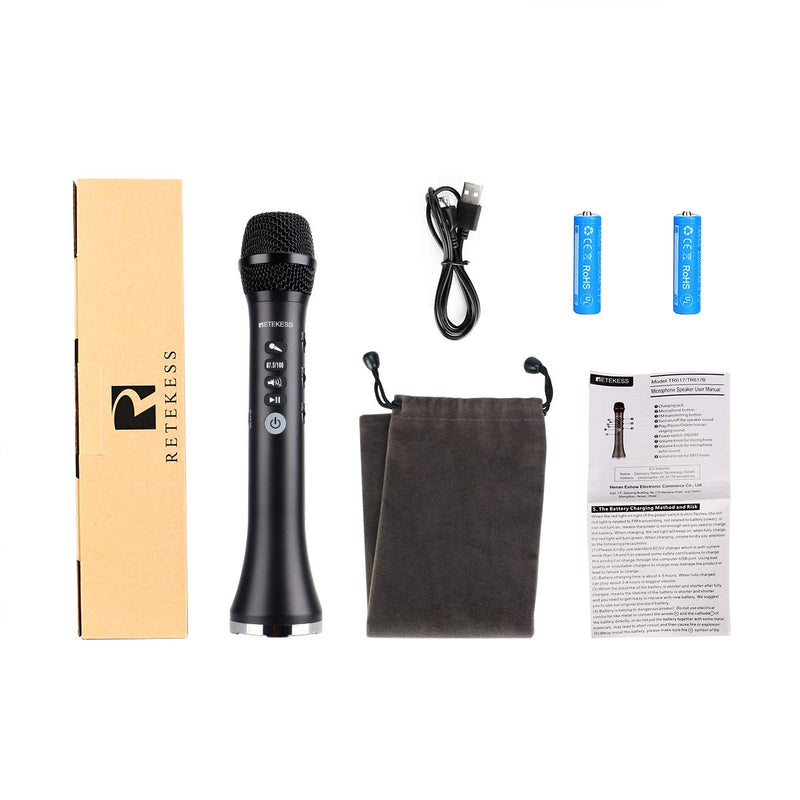 [AUSTRALIA] - Retekess TR617B Wireless Bluetooth Karaoke Microphone, 3-in-1 Portable Handheld Wireless Microphone, Battery Operated Microphone with Speaker for Karaoke, Party 