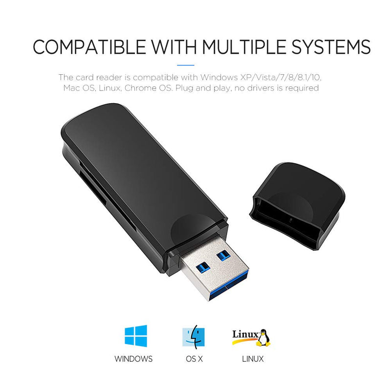 Casolu USB3.0 SD Card Reader，Micro SD Card Reader,TF Card Reader,2-in-1 Card Reader for SD/TF, Card Reader for Camera