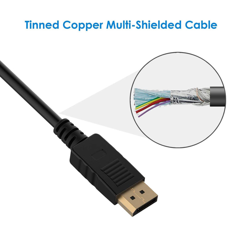 A-technology Display Port to DVI Cable 1080P is a DisplayPort DP to DVI-D Male to Male Adapter Cable for Dell, HP, Lenovo, ASUS etc (3Ft, dp to dvi Cable) 3Ft