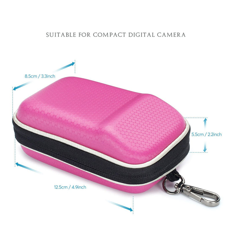 [AUSTRALIA] - Hard EVA Shock Resistant Compact Digital Camera Case Carrying Protective for Canon PowerShot SX730 HS G9 X Nikon COOLPIX W100 Panasonic Lumix DMC TZ80 Sony Cyber-Shot HX90 Olympus Tough TG-5, Pink 