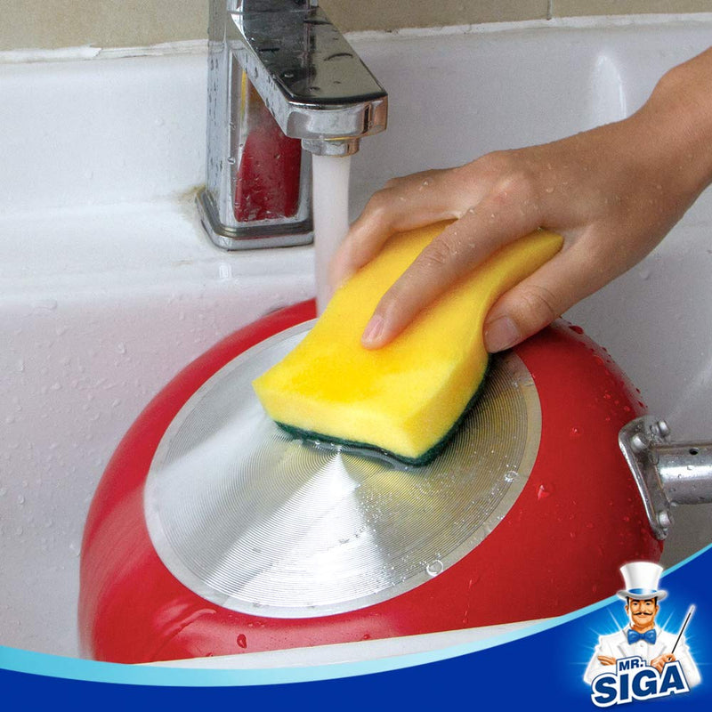 MR.SIGA Heavy Duty Scrub Sponge, Pack of 12, Size:11 x 7 x 3 cm, 4.3" x 2.8" x 1.2" 12 Pack